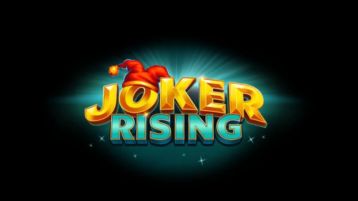 Joker Rising slot machine interface with neon fruit symbols and expanding wild character